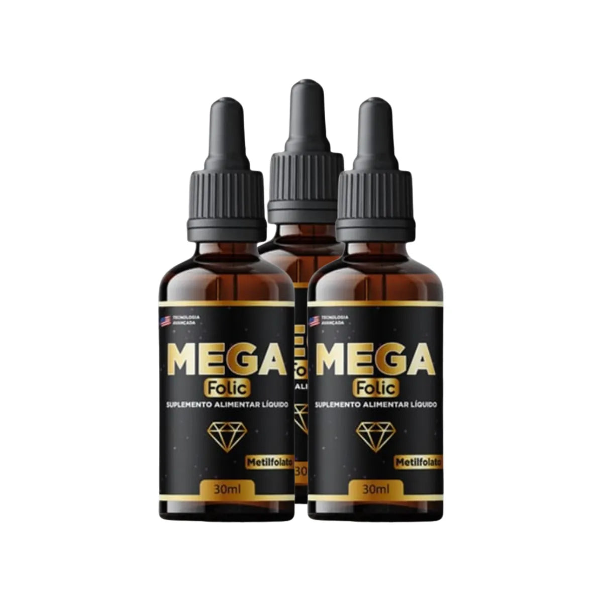 Mega Folic – Suplemento Sublingual para Prevenção e Reversão de Fios Brancos 3 Und