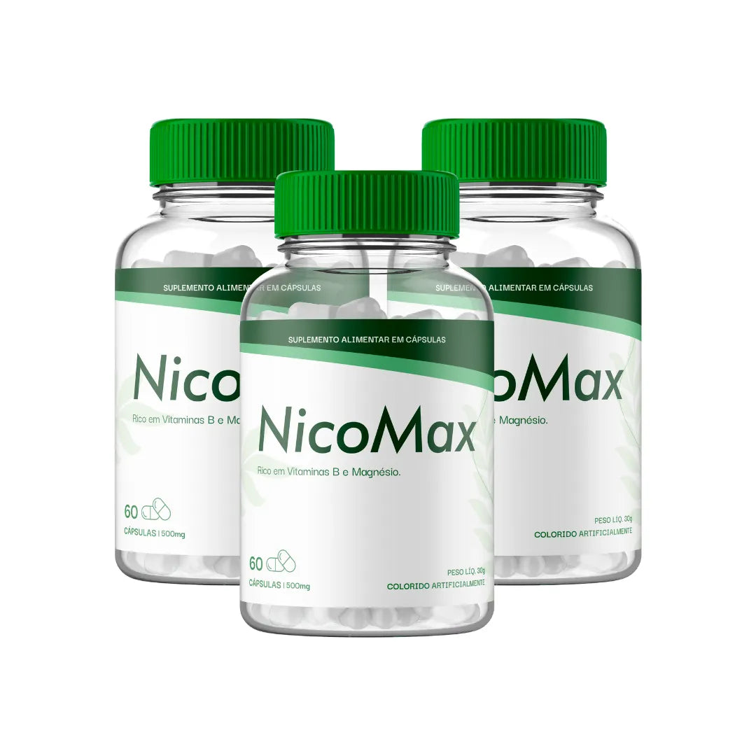 Nicomax 3 Und Suplemento Natural com Chlorella, Triptofano e Vitaminas Essenciais