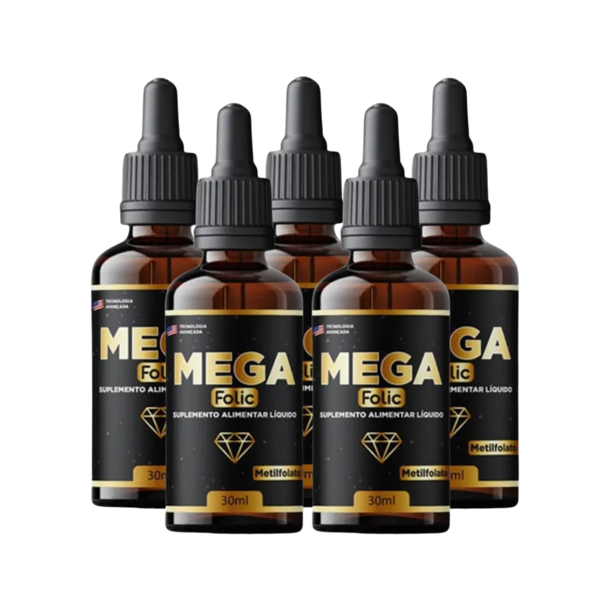 Mega Folic – Suplemento Sublingual para Prevenção e Reversão de Fios Brancos 5 Und