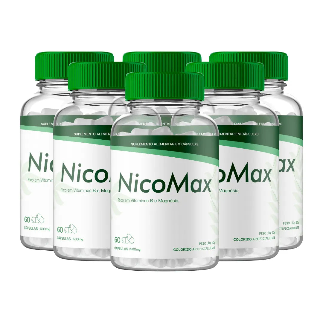 Nicomax 6 Und Suplemento Natural com Chlorella, Triptofano e Vitaminas Essenciais